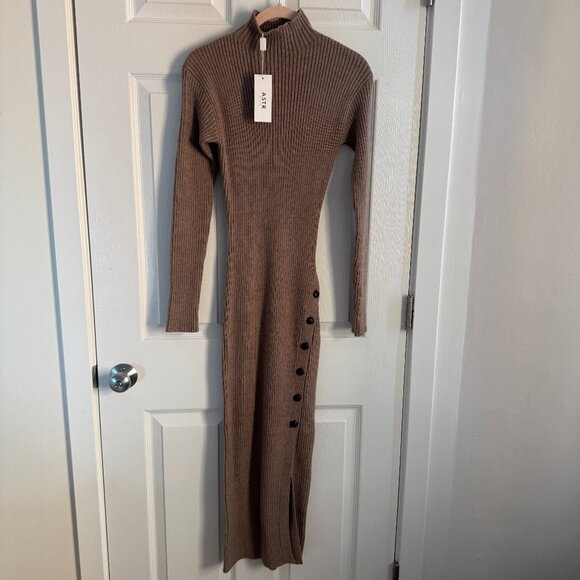 ASTR The Label Soryn Sweater Midi Dress, taupe, size small - Picture 3 of 7